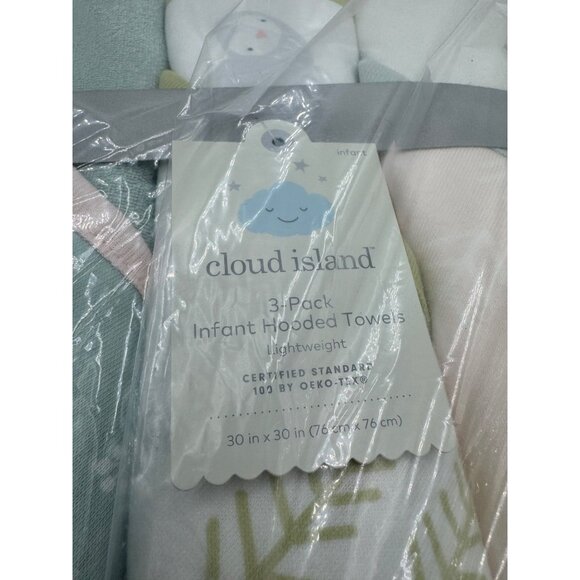 3 Set Target Cloud Island Infant Baby Hooded Bath Towel Wooded Nature Owl NEW - Picture 3 of 5